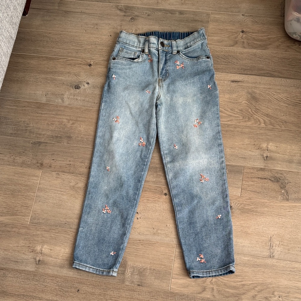 Cat & Jack Light Blue Floral Jeans